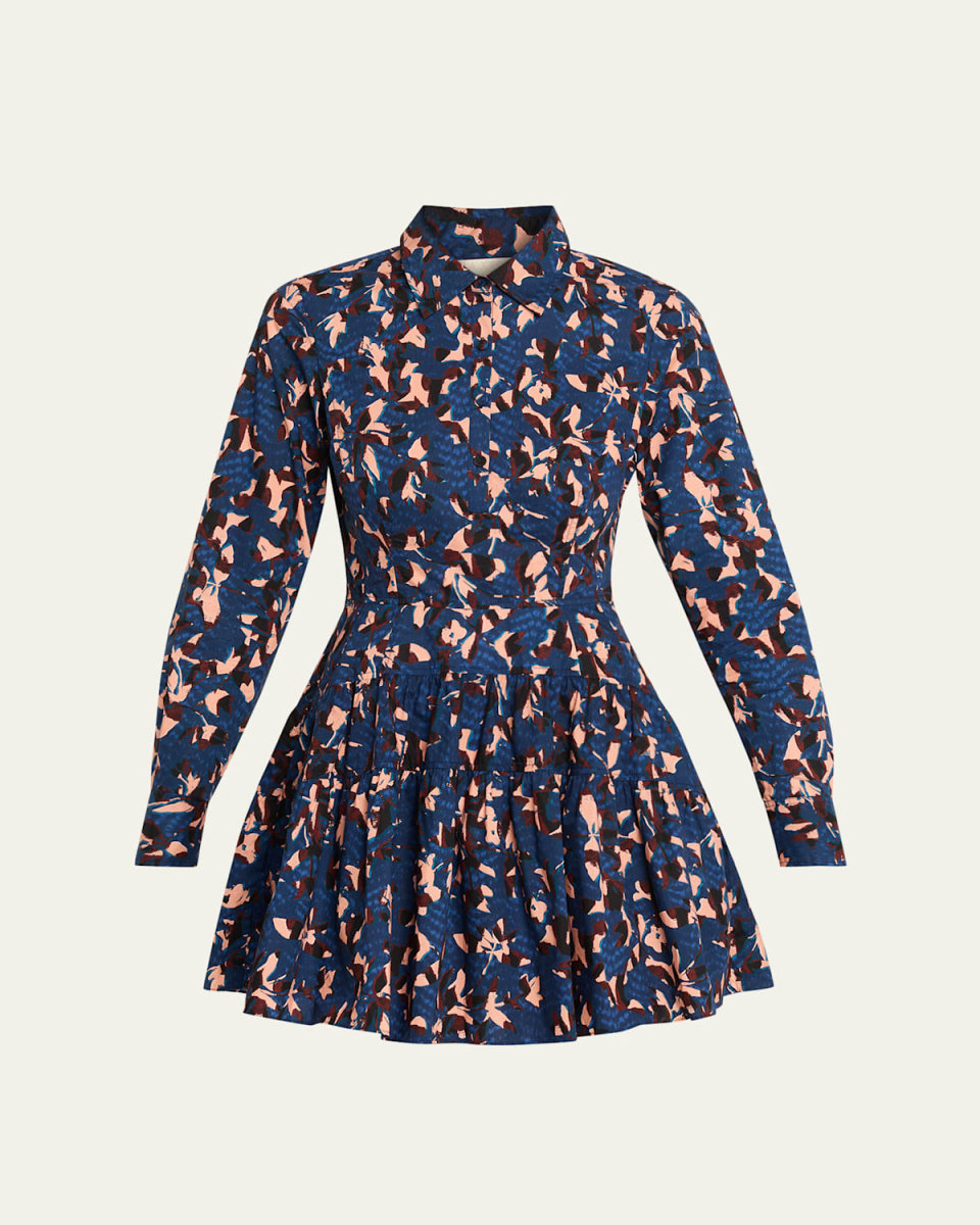 Nanette Long-Sleeve Mini Shirtdress